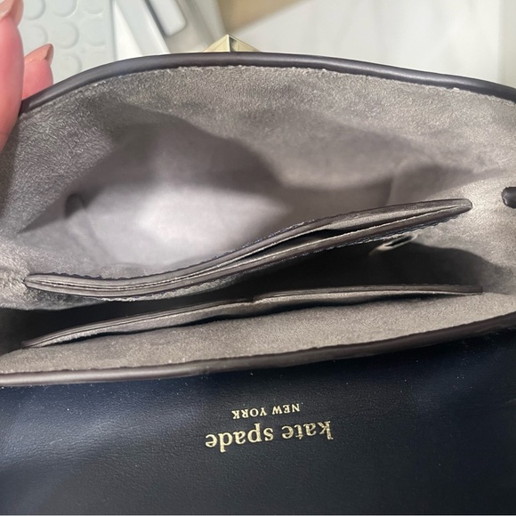 Kate Spade Romy Mini Croc Embossed Leather Bag - Like New- Navy 7×6.25 - Picture 8 of 9